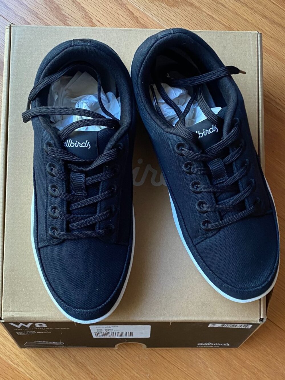 Allbirds Canvas Pacer Natural Black Blizzard Sole Women's Size 8 NIB $110